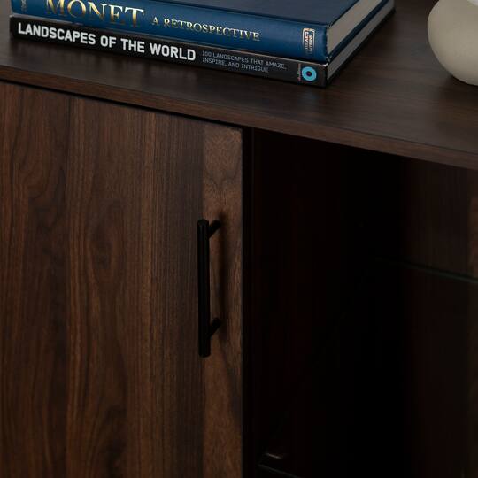 Walker Edison 30" Dark Walnut 1 Door Modern Wood Accent Cabinet